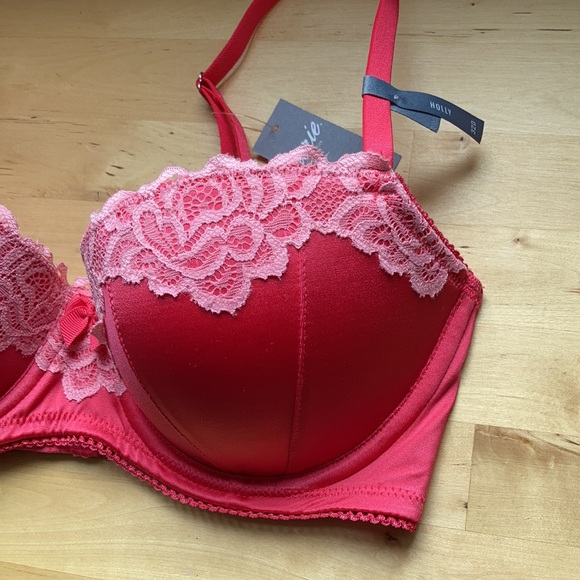 NWT Pink aerie satin & lace push up bra - 32D - Picture 2 of 14